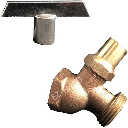 Ez-Fluid Heavy Pattern Female 1/2inFIPx3/4inMHT No-Kink Hose Bibb with Loose Key EZHLF12